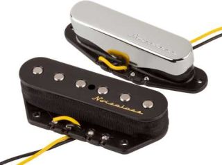 Fender Vintage Noiseless Tele Set  Fender Vintage Noiseless Tele pickups produce the brilliant single-coil clarity, definition and twang of a vintage 1960s Tele without the hum.  As Heard on