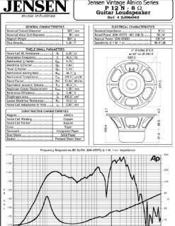 Jensen P12N Alnico Speaker 16ohms