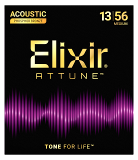 ATTUNE Phosphor Bronze Acoustic Guitar Strings, Light 13-56