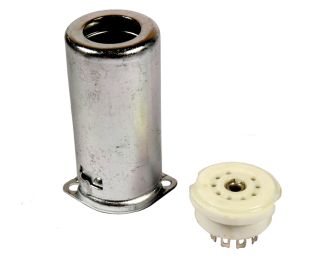 9PIN, 9 Pin Miniature Tube Socket with Shield