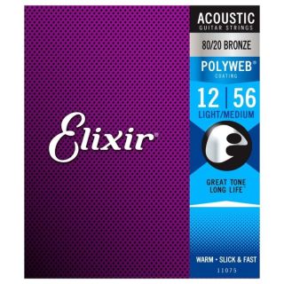 Elixir Acoustic 80/20 Bronze, Polyweb Coating
