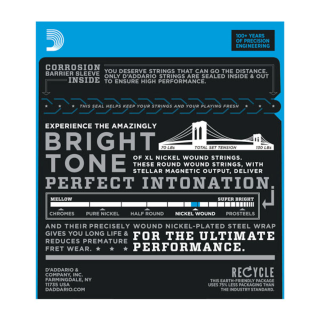 D'Addario EXL110+ Nickel Wound, Regular Light Plus, 10.5-48 