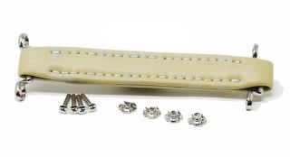 Cream white leatherette handle incl. T-nuts and screws