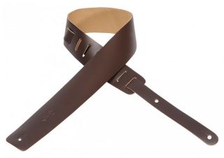 M1-DBR Plain Leather Guitar Strap (Dark Brown)