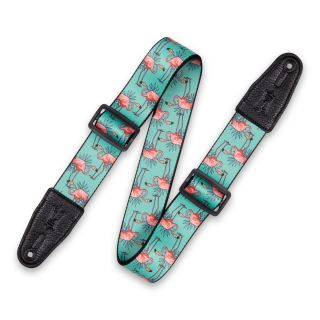 Prints Polyester with Leather Ends 2" - Flamingos Motif
