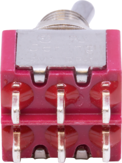 Mini Toggle, DPDT, 2 Position, Solder Lugs, Short Bat