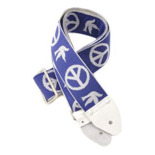 Souldier Guitar Strap Peace and Dove, Blue/White