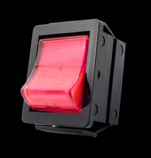 Mains Rocker Switch Illuminated Red