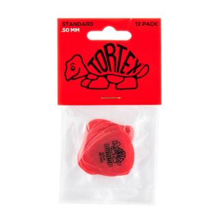 Jim Dunlop 0.50mm Tortex Standard Pick, Red, Players Pack of 12