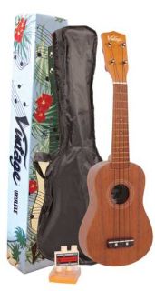 Vintage VUK20N Mahogany Soprano Ukulele Outfit inc Bag