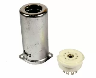 9PIN, 9 Pin Miniature Tube Socket with Shield