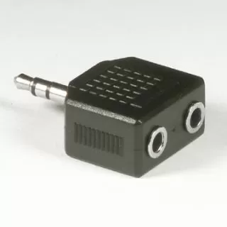 2 x 1/8" stereo jack to 1/8" stereo plug AD-09