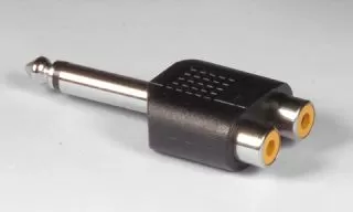 2 x RCA phone jack to 1/4" mono plug AD-14