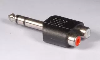 2 x RCA phone jack to 1/4" stereo plug AD-15