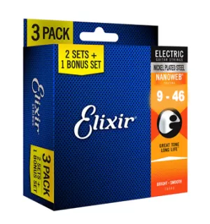 Elixir Nanoweb Super Light 3 PACK 9-46 (E16541)