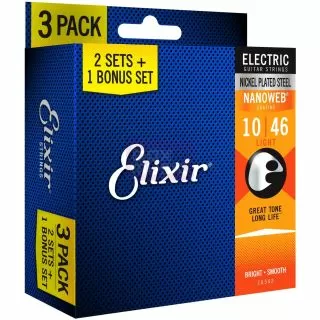Elixir Nanoweb Super Light 3 PACK 10-46 (E16542)