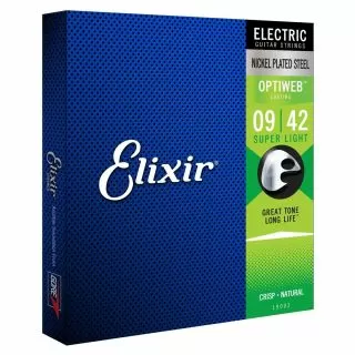 Elixir OPTIWEB Coated Electric Guitar Strings, 9-42 (E19002)