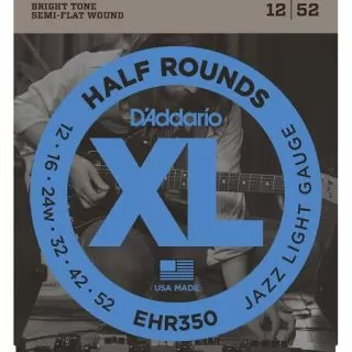 Daddario EHR350 Half Rounds Jazz Light 12-52