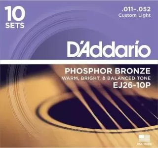 D'Addario EJ26 Custom Light 11-52 (10 PACK)