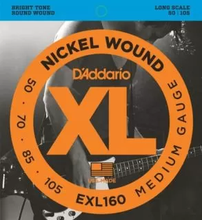 D'Addario EXL160 Nickel Wound Bass, Medium, 50-105, Long Scale