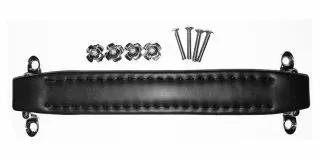 Black art leather handle with fittings incl. screw