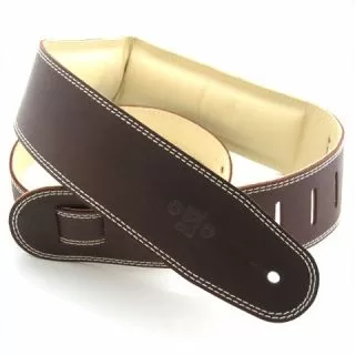 DSL Guitar Strap - 2.5" Padded Garment Saddle Brown/Beige