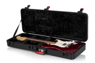 TSA Series ATA Molded Polyethylene Guitar Case for Standard Electric Guitars  Designed to fit Standard Electric Guitars Including Fender Strat/Tele Style ATA Molded Military Grade Polyethylene Outer-Shell TSA Approved Locking Center Latch Ideal for Air Tr