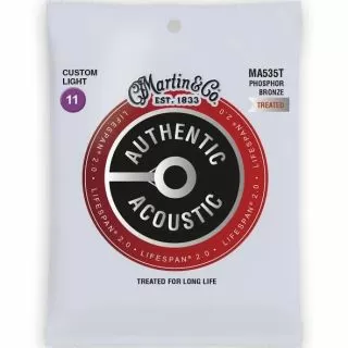 Martin MA535T Acoustic Lifespan 2.0, Phosphor Bronze, Custom Light,  11-52