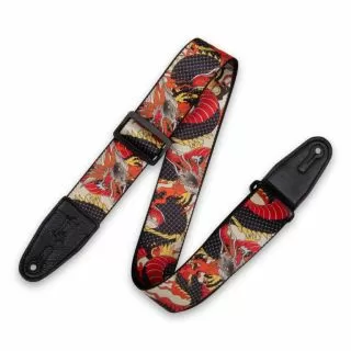 Prints Polyester with Leather Ends 2" - Japanese Dragon