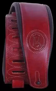Veg Tan Padded Leather Guitar Strap (Burgandy)