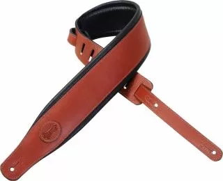 Levys Veg Tan MSS1 Padded Leather Strap, Walnut