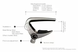 Newport Capo, Acoustic Silver