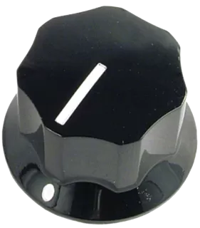 Knob - Black, Line, Set Screw, 1.0"x.6"
