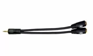 Planet Waves 1/8 Inch Male Stereo to Dual 1/8 Inch Female Stereo Adapter