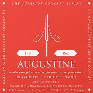 Augustine Red Label Classical Guitar Strings - Regular Trebles