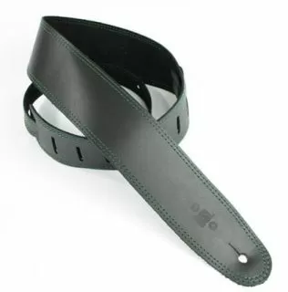 Leather 2.5" Single Ply Black/Green Stitch (SGE25-15-7)