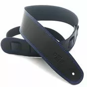 Leather 2.5 Inch Black with Blue Stitching SGE25-15-8