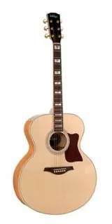 Vintage V1700 Solid Jumbo Acoustic Guitar (Natural)