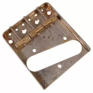 Guitar Tech Wilkinson Classic 3-Saddle Guitar Bridge (Distressed Chrome)